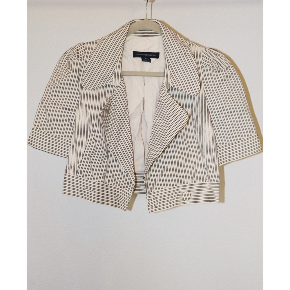 French Connection Pinstripe Cropped Blazer